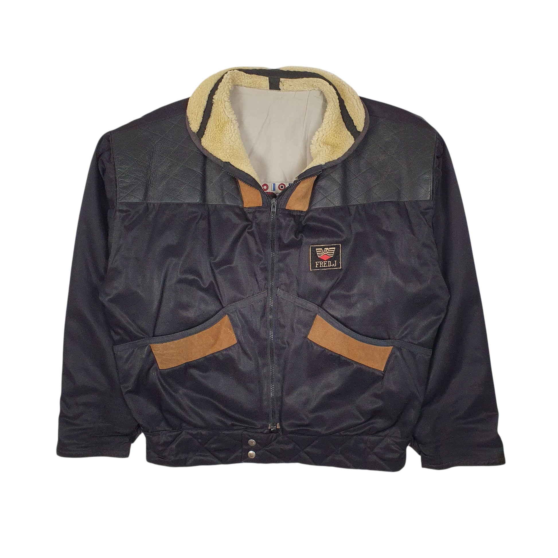 Mens Black Fred.J Military B2 Bomber Flight  Coat