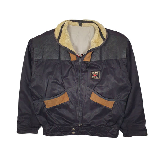 Mens Black Fred.J Military B2 Bomber Flight  Coat