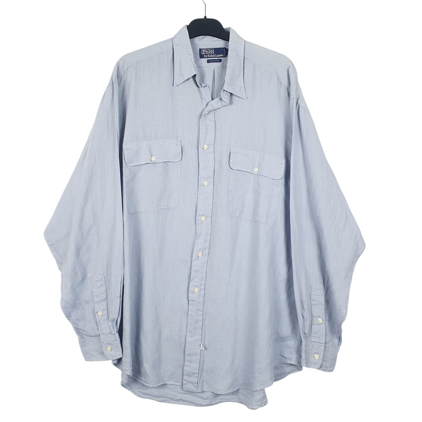 Mens Blue Polo Ralph Lauren Vintage 90s Long Sleeve Shirt