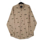 Mens Beige Woolrich Wildlife Geese Thick Chamois Long Sleeve Shirt