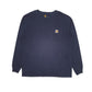 Mens Navy Carhartt  Long Sleeve T Shirt