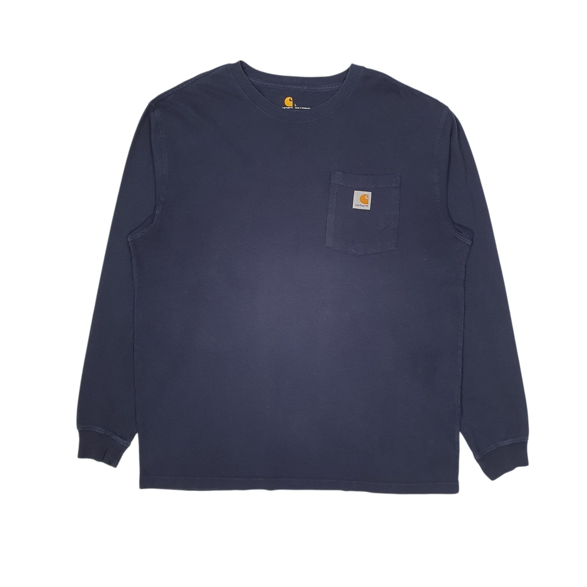 Mens Navy Carhartt  Long Sleeve T Shirt