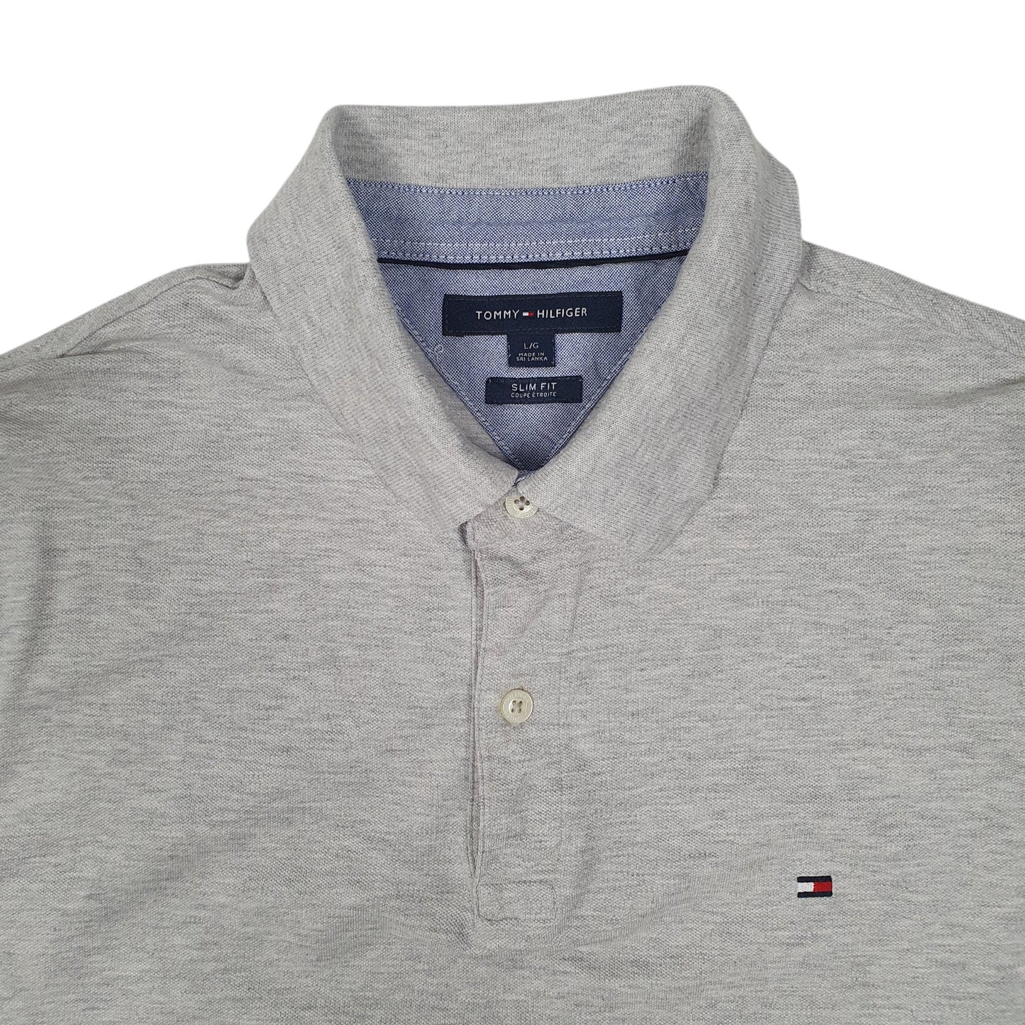 Mens Grey Tommy Hilfiger Slim Fit  Polo Shirt