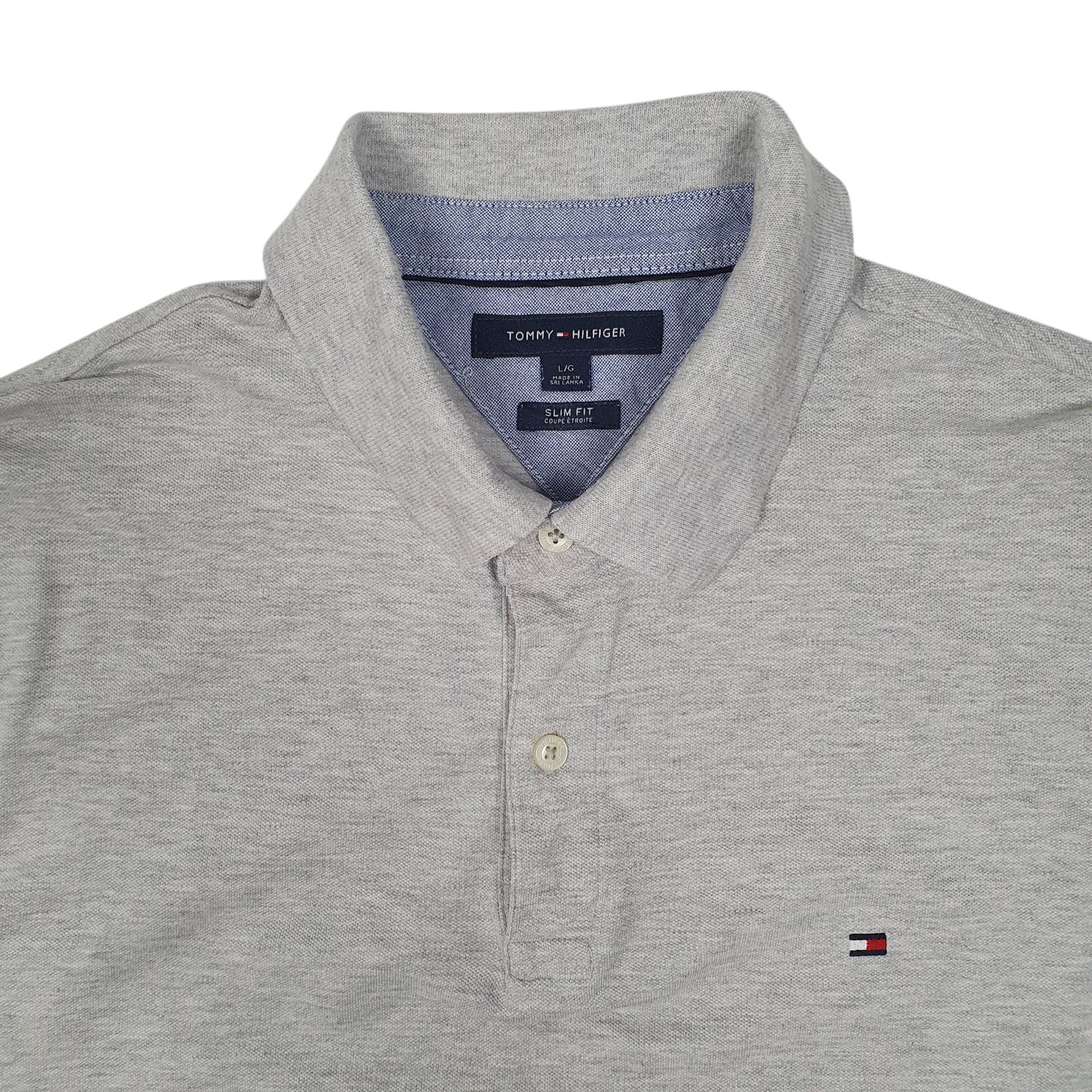 Mens Grey Tommy Hilfiger Slim Fit  Polo Shirt