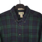 Mens Navy L.L.Bean Thick Flannel Plaid  Shirt