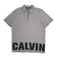Mens Grey Calvin Klein  Short Sleeve Polo Shirt