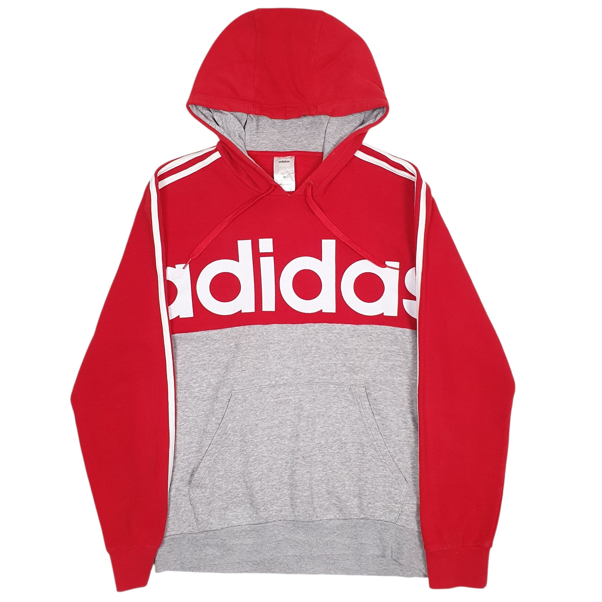 Mens Red Adidas Spellout Hoodie Jumper