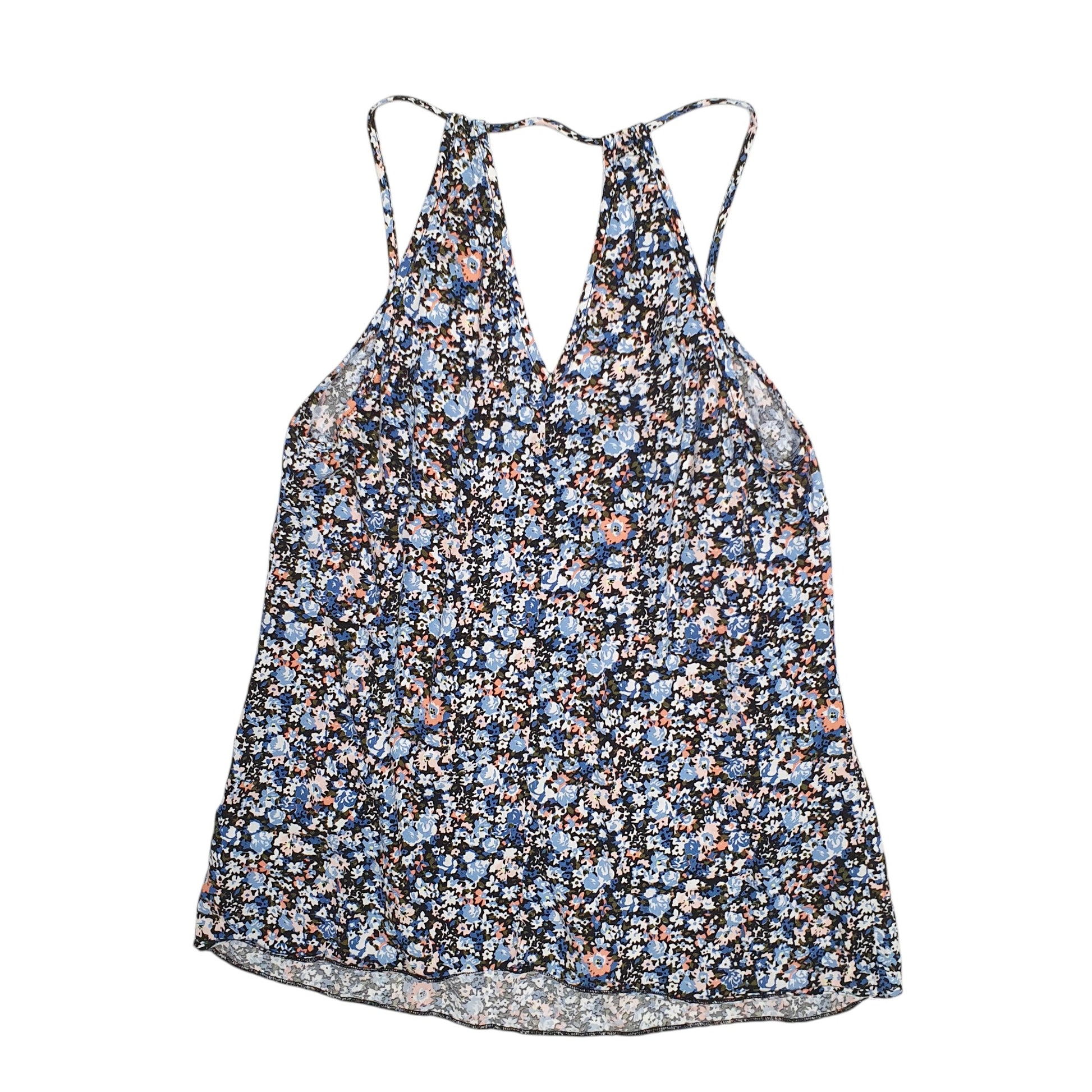 Womens Blue Miss Selfridge Vest Top Floral  T Shirt