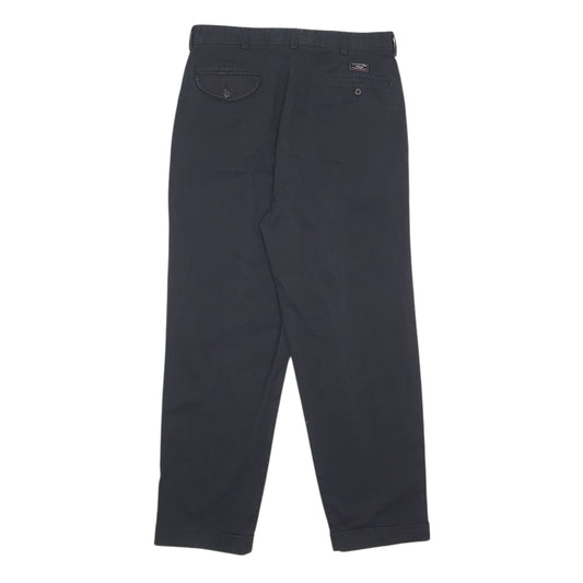 Mens Black Polo Ralph Lauren Hammond Pant Pleated 90s  Trousers