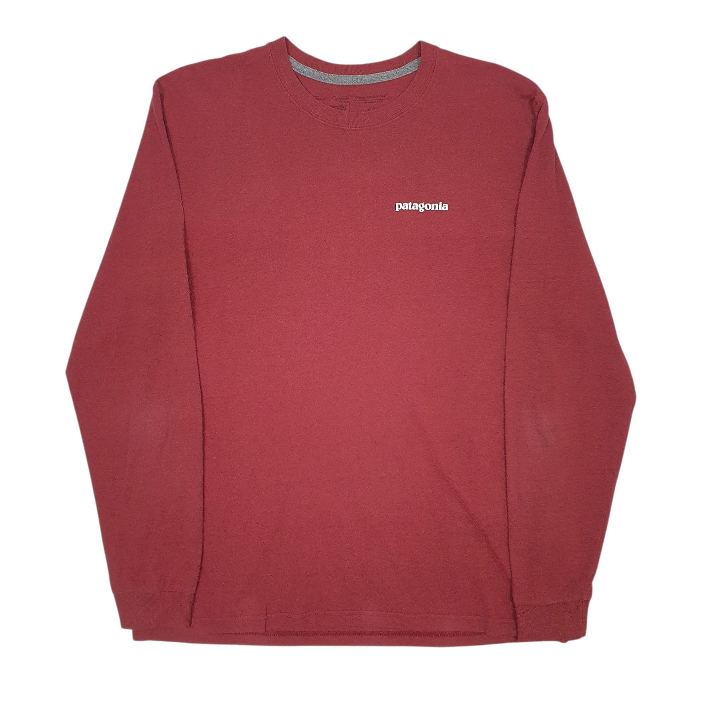 Mens Burgundy Patagonia  Long Sleeve T Shirt