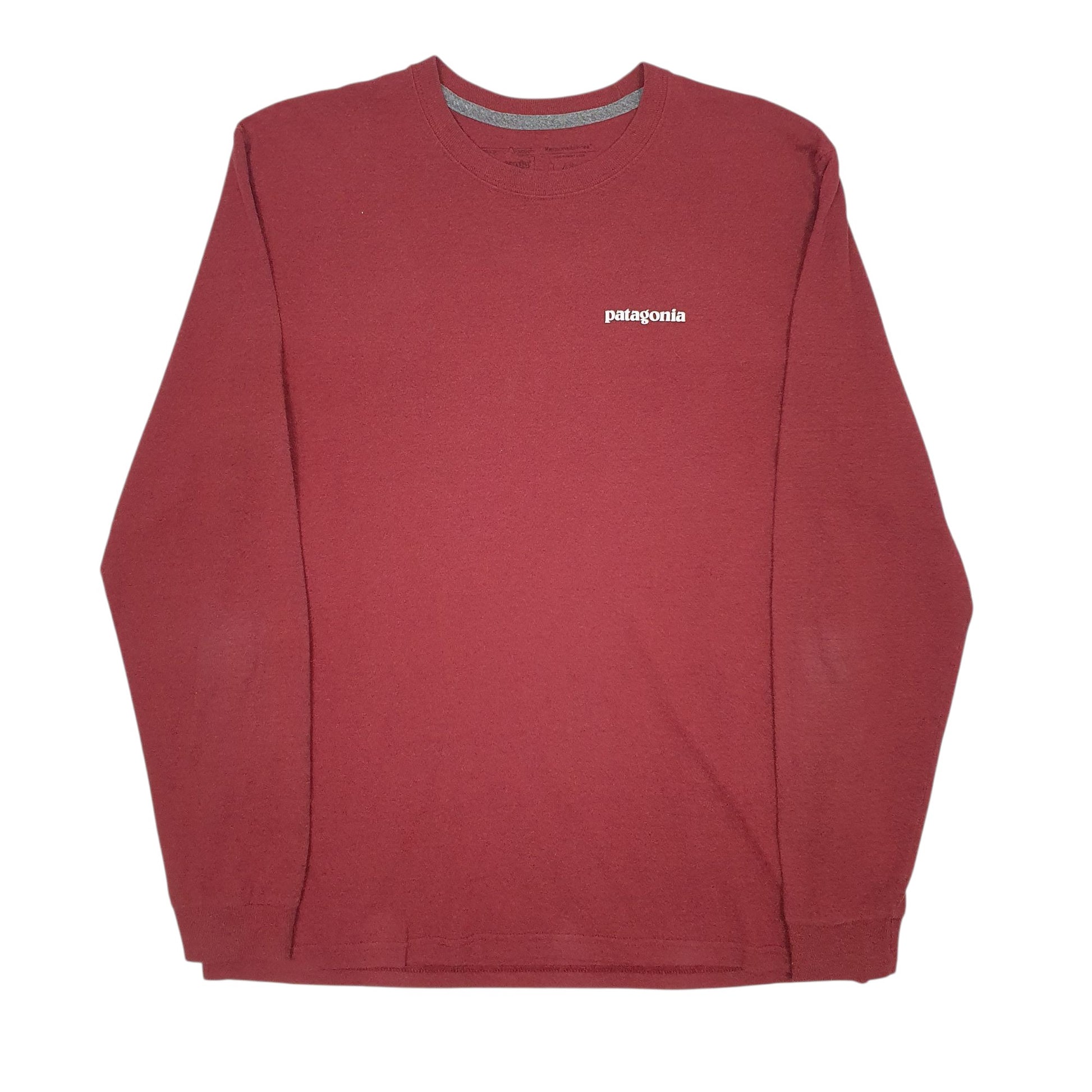 Mens Burgundy Patagonia  Long Sleeve T Shirt