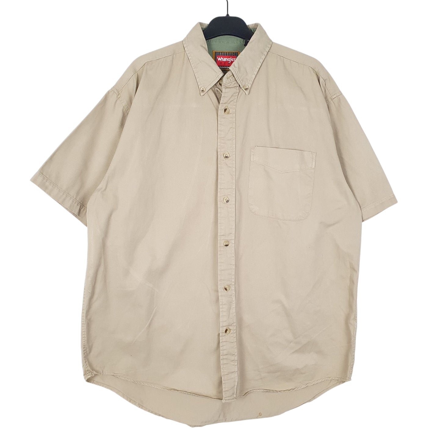 Mens Beige Wrangler Vintage Hero Short Sleeve Shirt