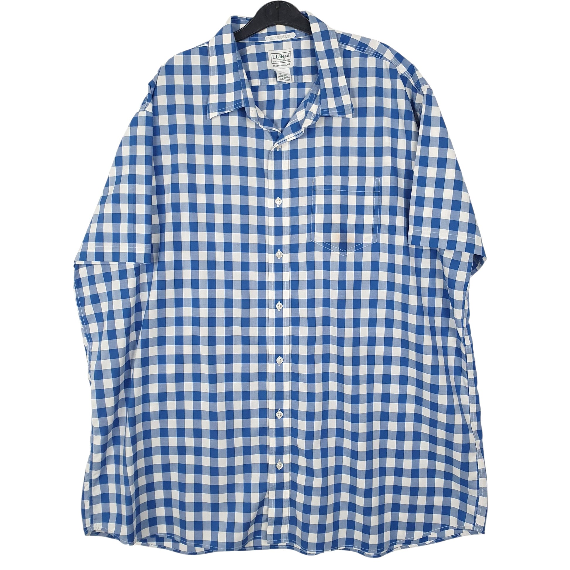 Mens Blue L.L.Bean  Short Sleeve Shirt