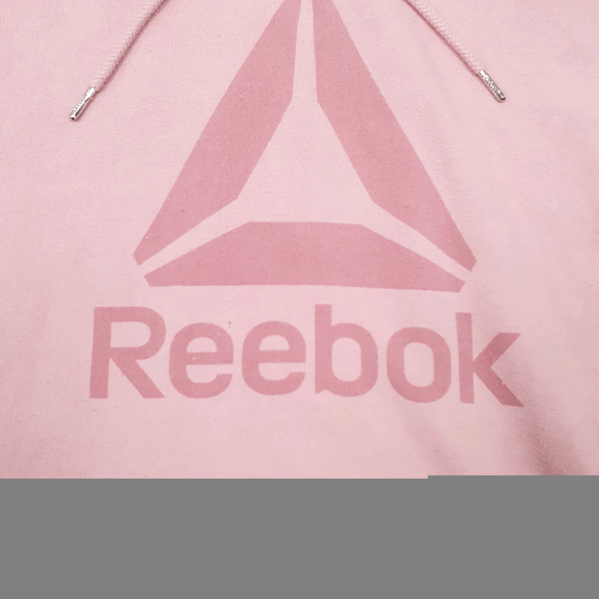 Womens Pink Reebok Spellout Hoodie Jumper