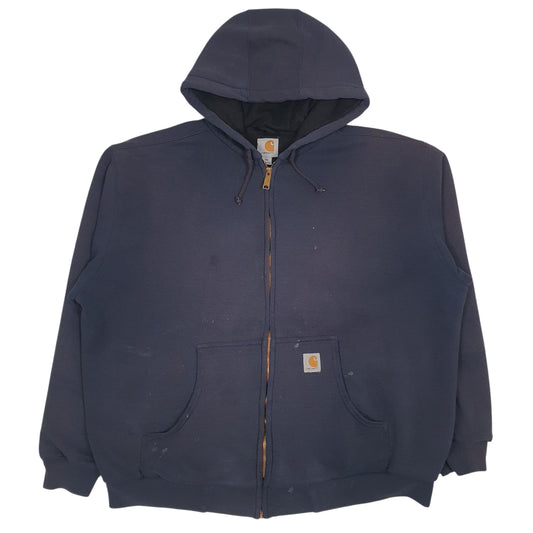Mens Navy Carhartt Hoodie Padded Full Zip Jumper