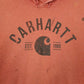 Mens Orange Carhartt Spellout Hoodie Jumper