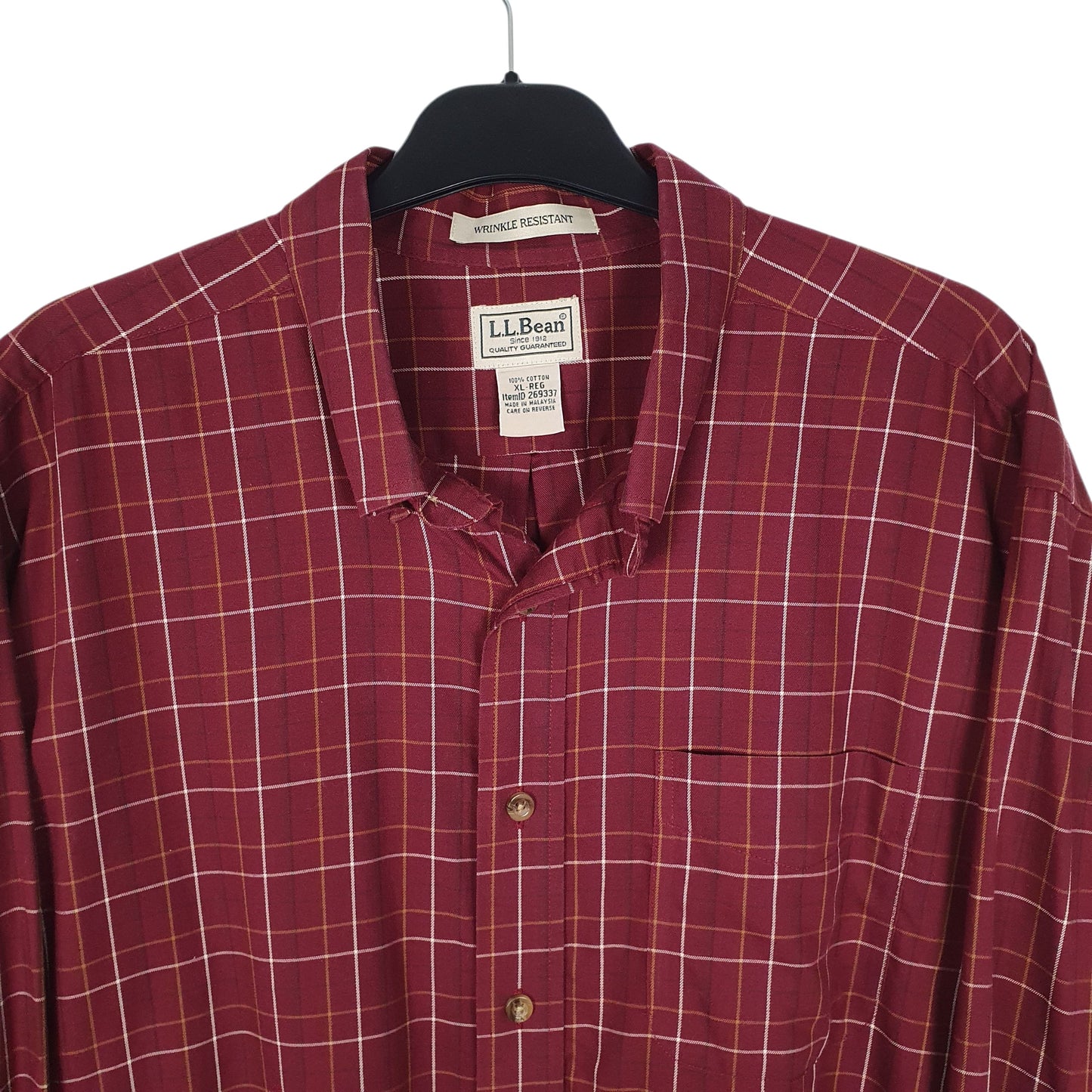 Mens Burgundy L.L.Bean   Shirt
