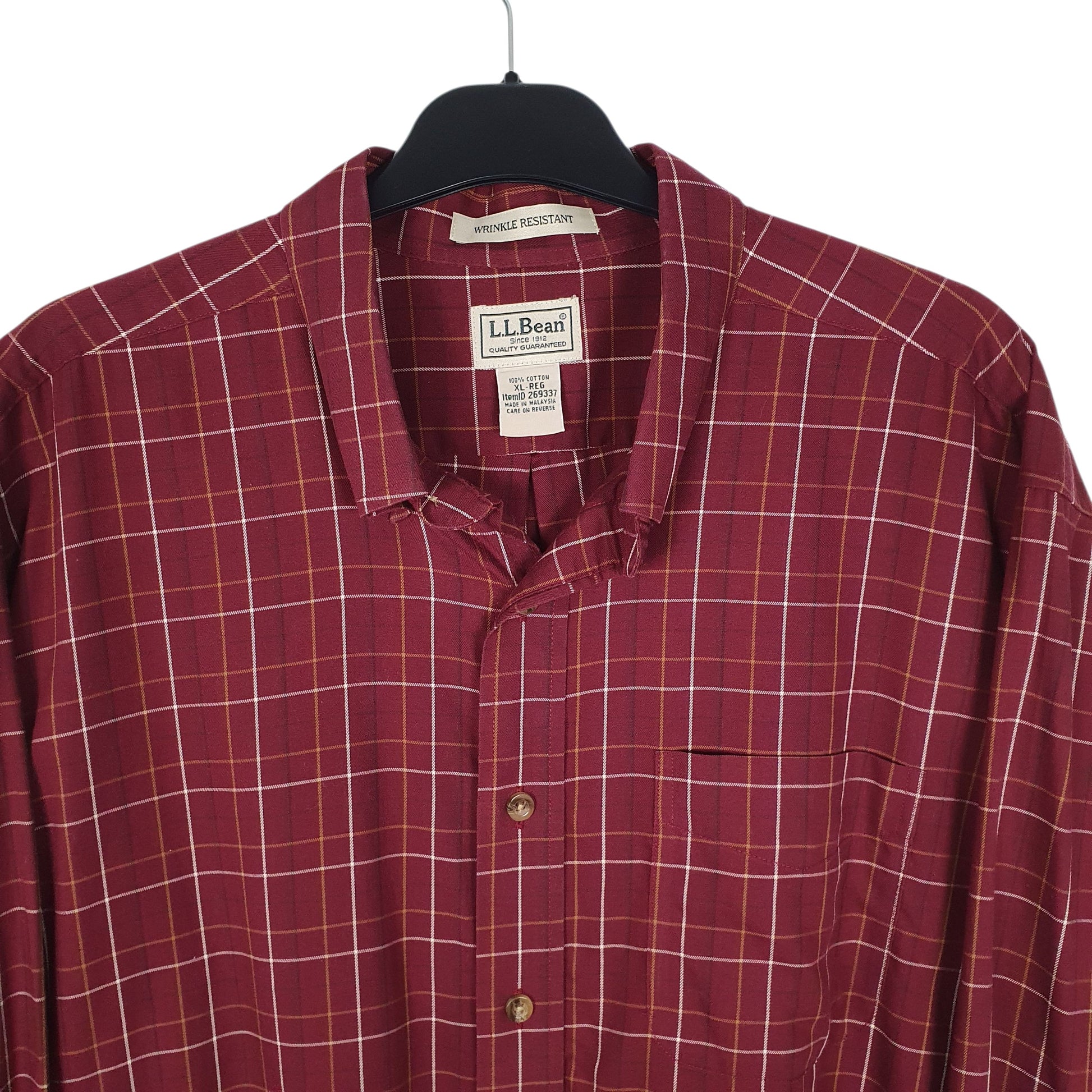 Mens Burgundy L.L.Bean   Shirt