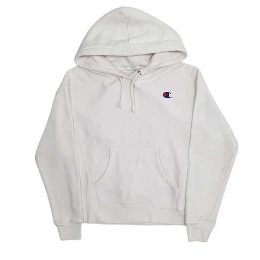 Womens White Champion Reverse Weave Hoodie Jumper