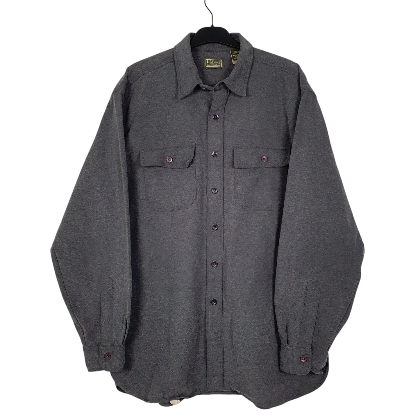 Mens Grey L.L.Bean Chamois Long Sleeve Shirt