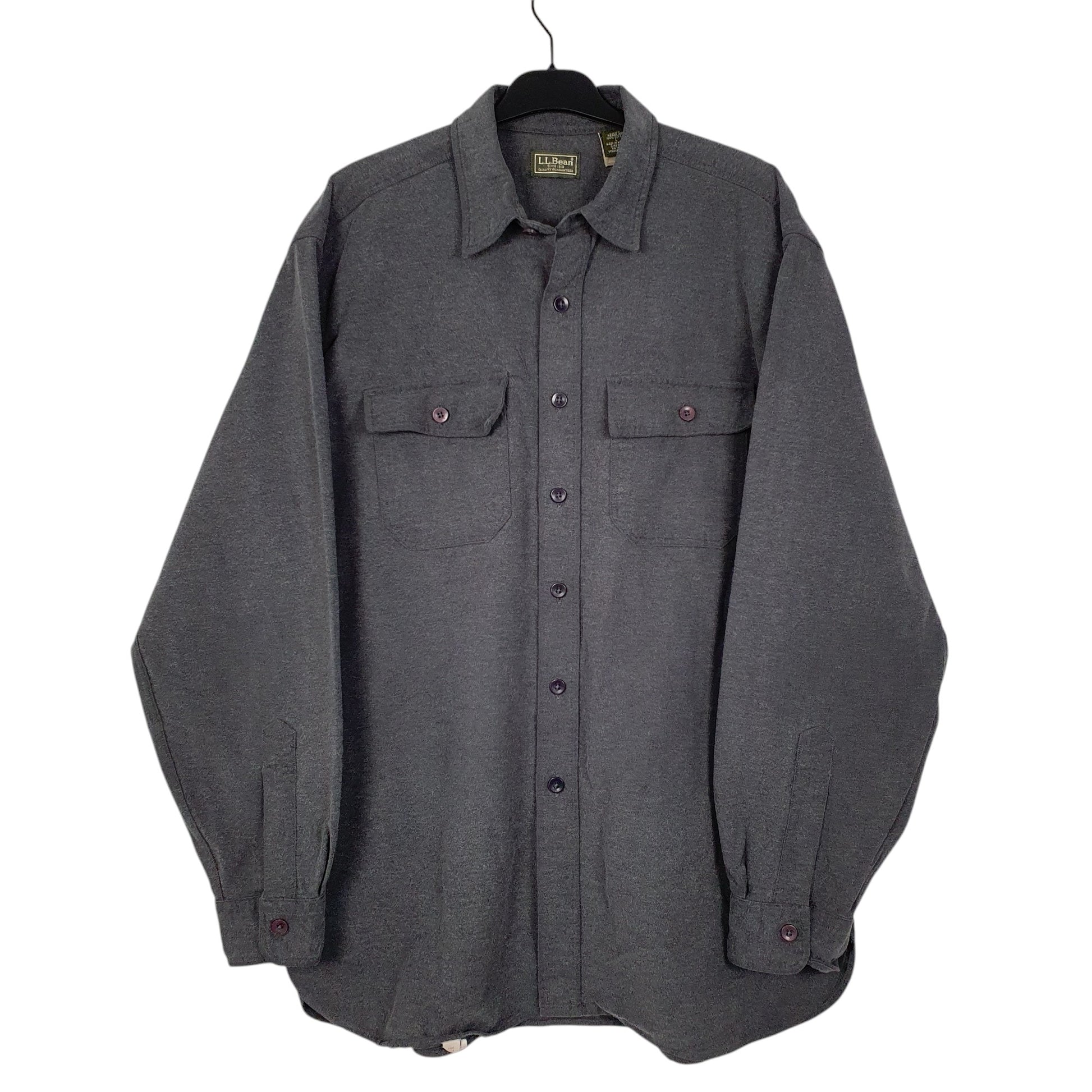 Mens Grey L.L.Bean Chamois Long Sleeve Shirt
