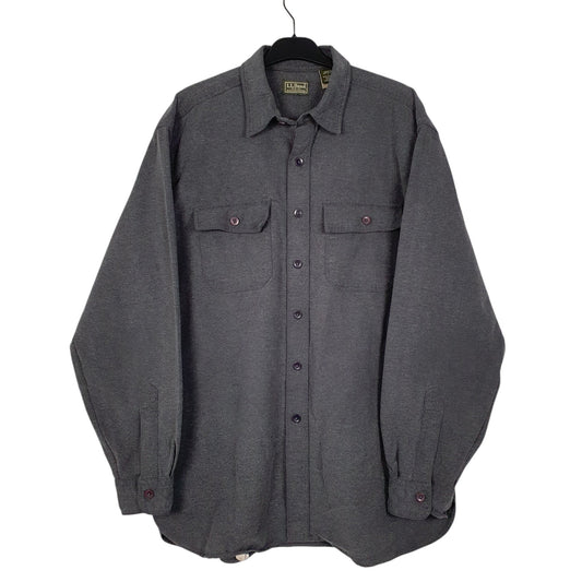 Mens Grey L.L.Bean Chamois Long Sleeve Shirt