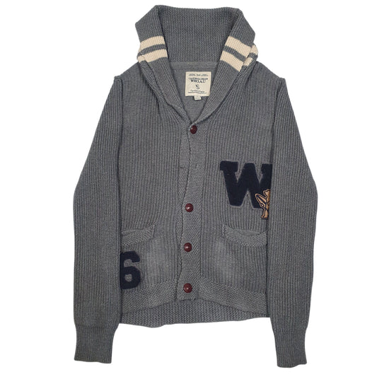 Mens Grey WHO.A.U Knitwear Cardigan Jumper