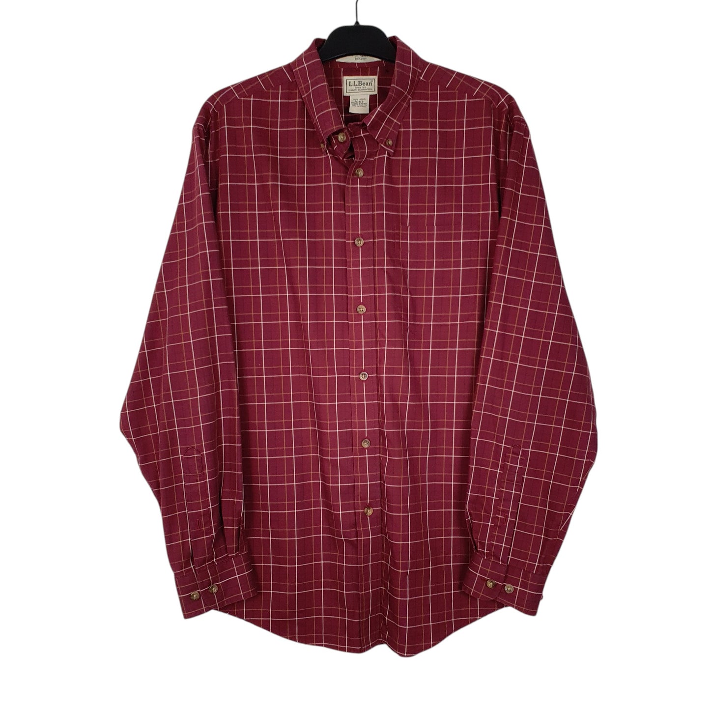Mens Burgundy L.L.Bean  Long Sleeve Shirt