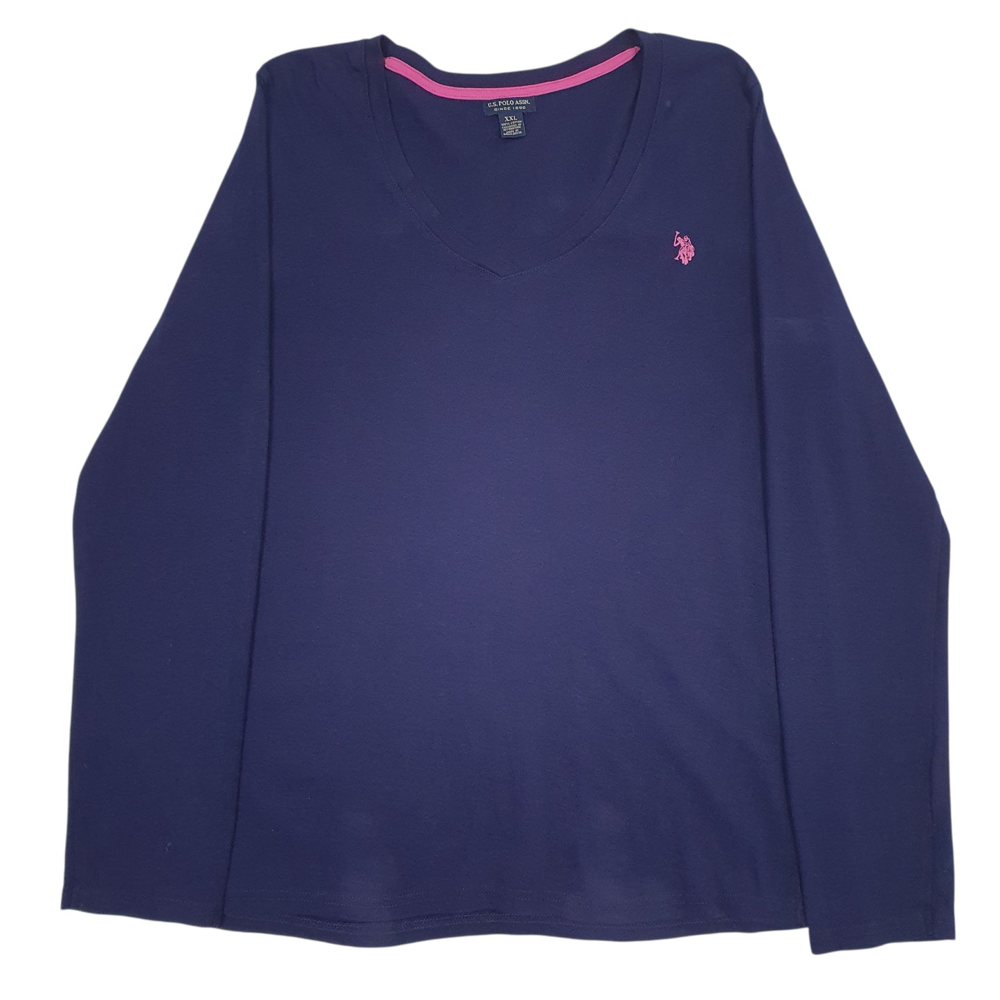 Womens Navy US Polo Assn  V Neck Jumper