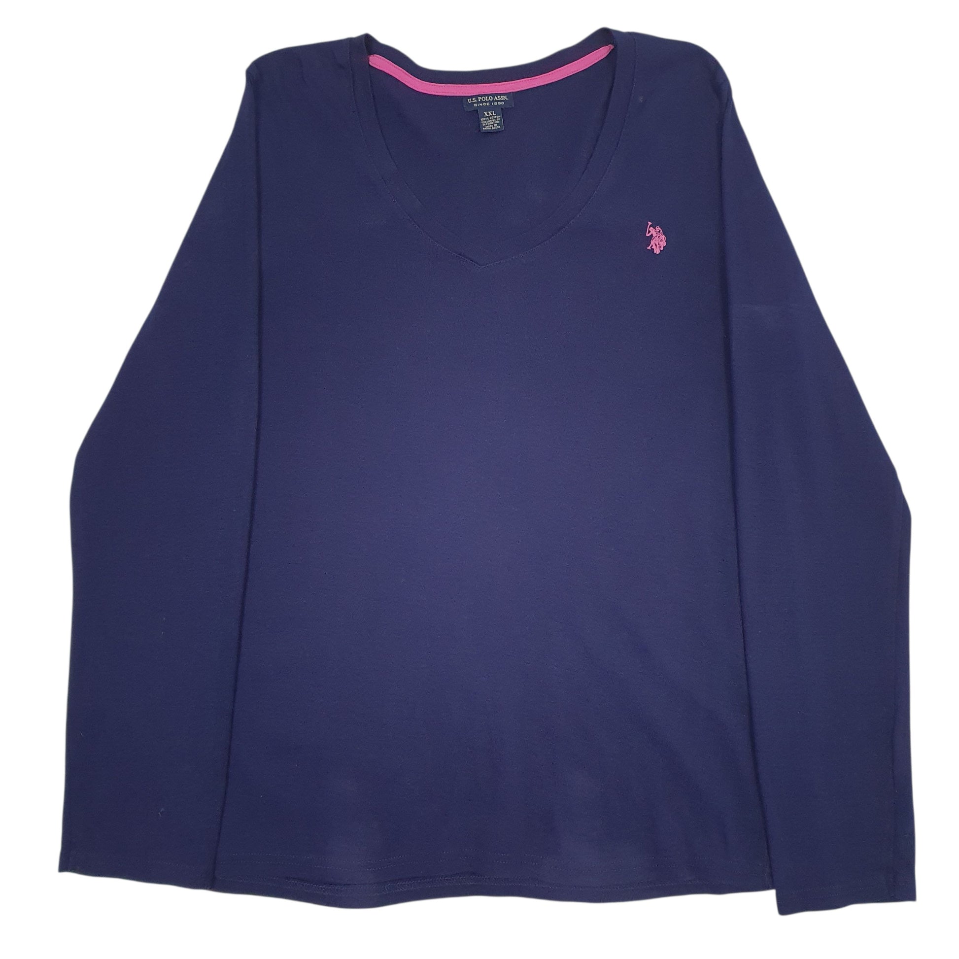 Womens Navy US Polo Assn  V Neck Jumper