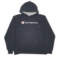 Mens Black Champion Spellout Hoodie Jumper