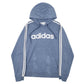 Mens Blue Adidas Spellout Hoodie Jumper