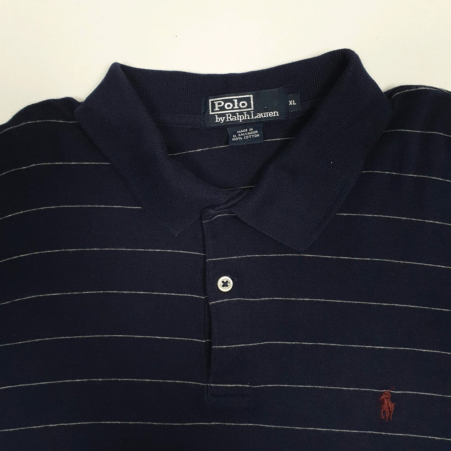 Mens Navy Polo Ralph Lauren Vintage 90s  Polo Shirt