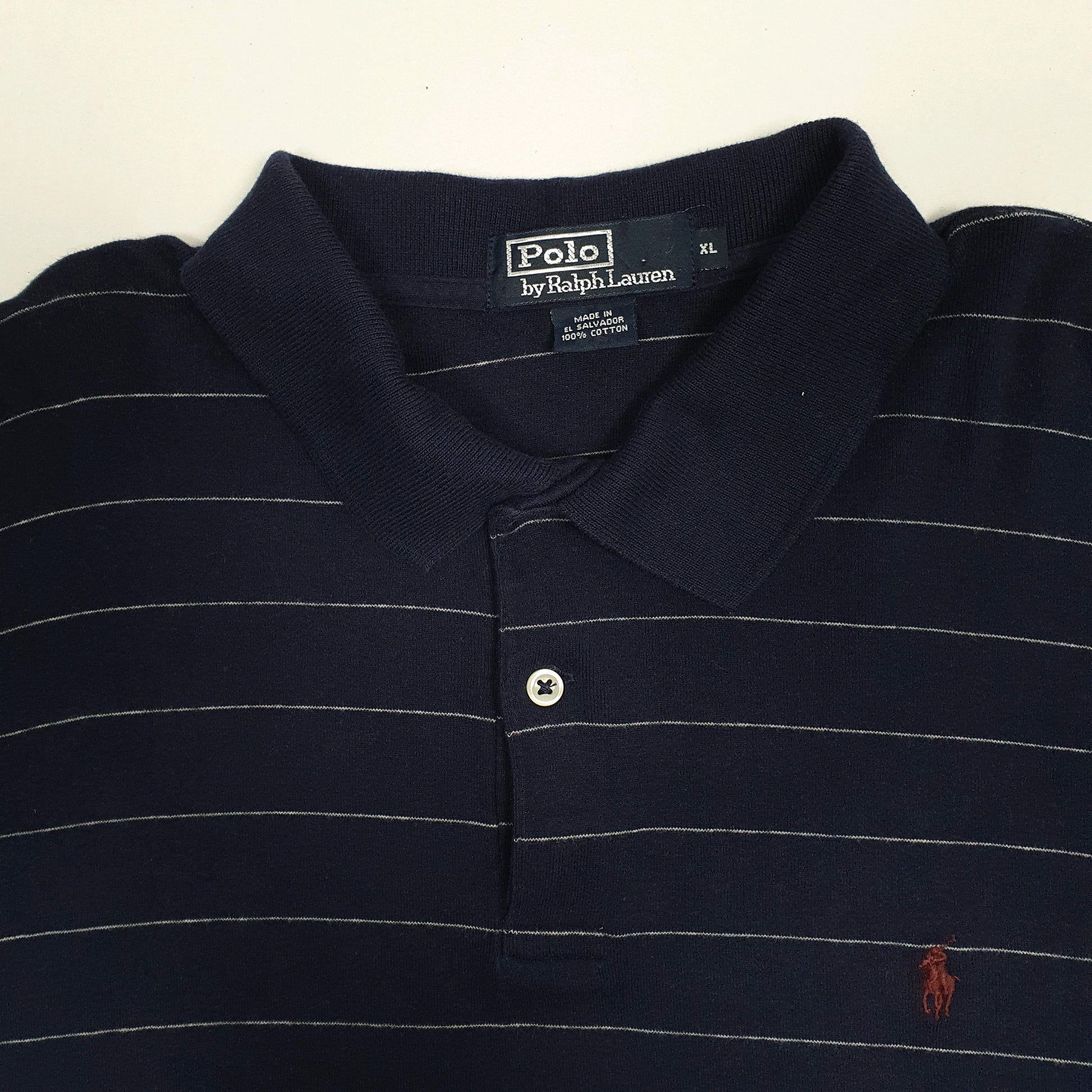 Mens Navy Polo Ralph Lauren Vintage 90s  Polo Shirt