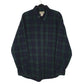 Mens Navy L.L.Bean Thick Flannel Plaid Long Sleeve Shirt