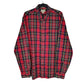 Mens Red L.L.Bean Thick Flannel Plaid Long Sleeve Shirt