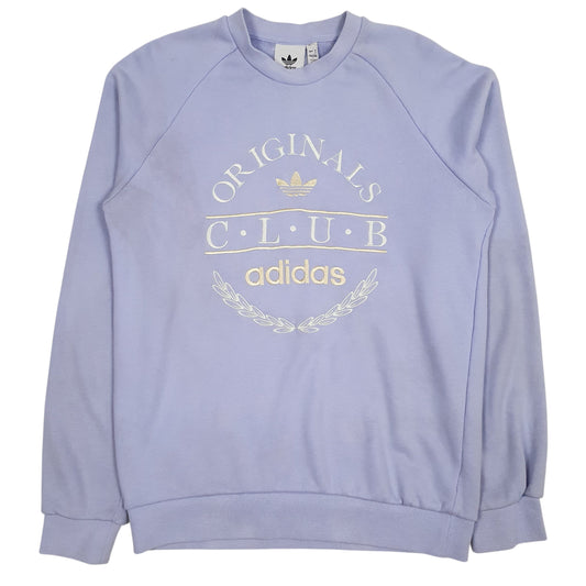 Mens Purple Adidas Spellout Crewneck Jumper