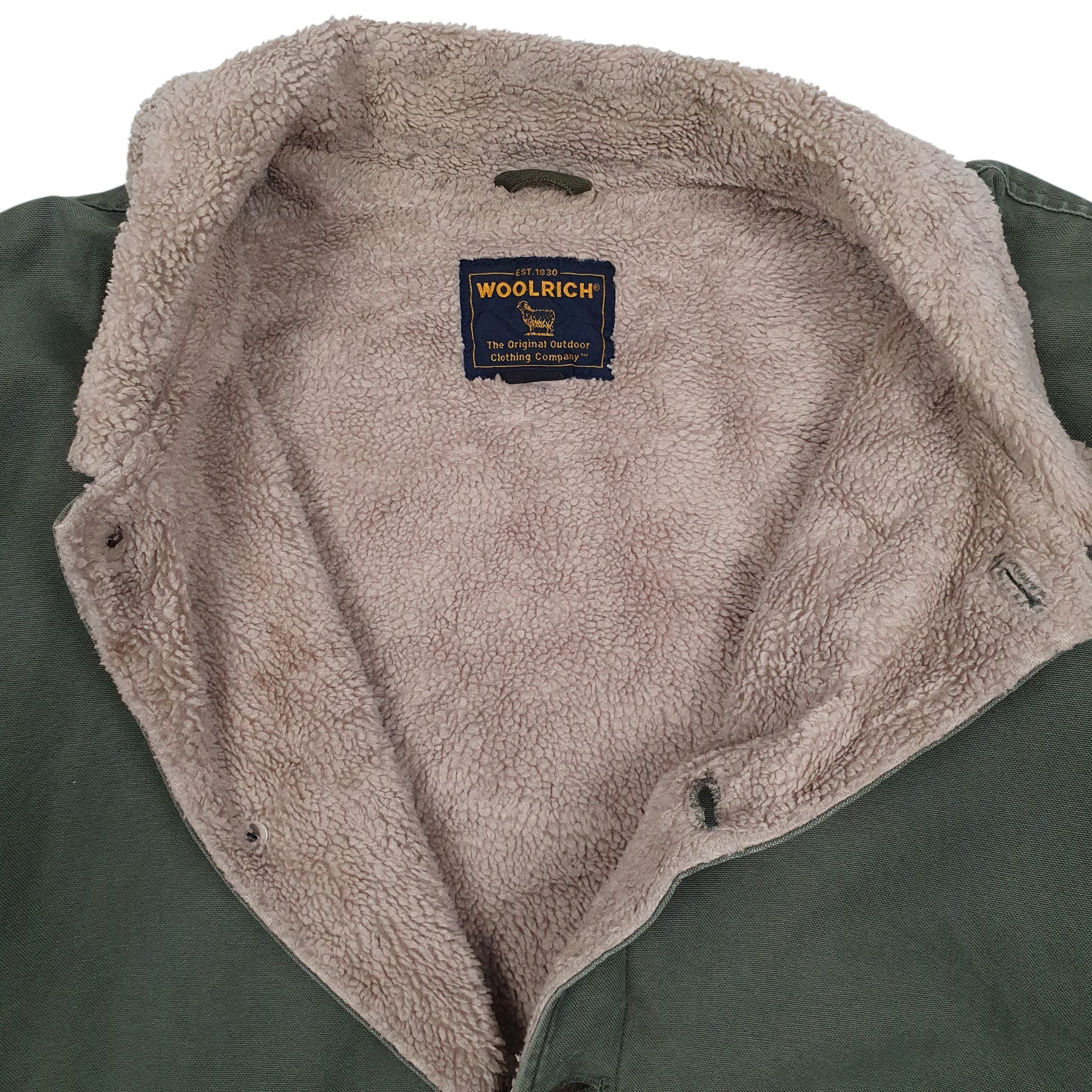 Mens Green Woolrich Sherpa Lined Field Hunting  Coat
