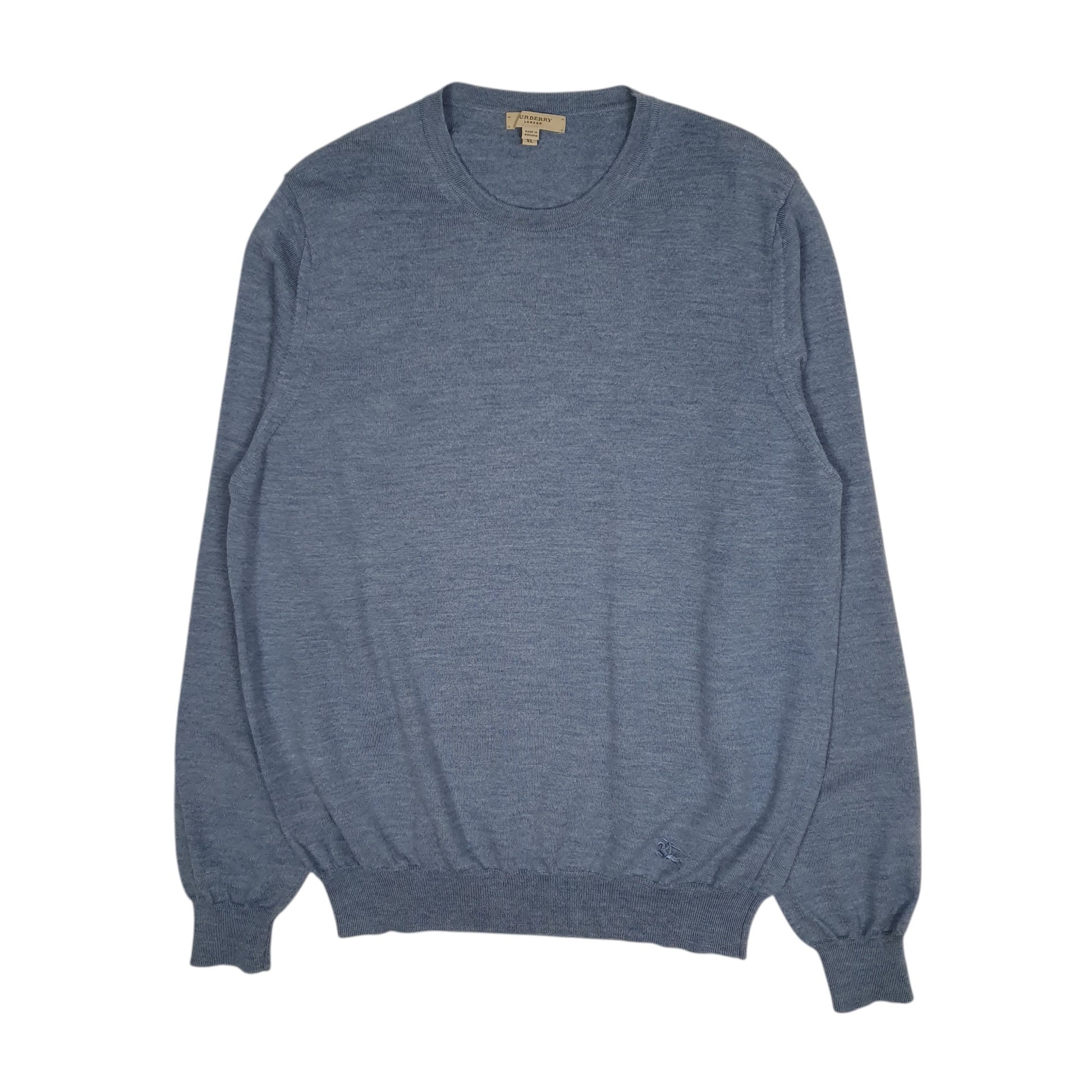 Mens Blue Burberry  Crewneck Jumper