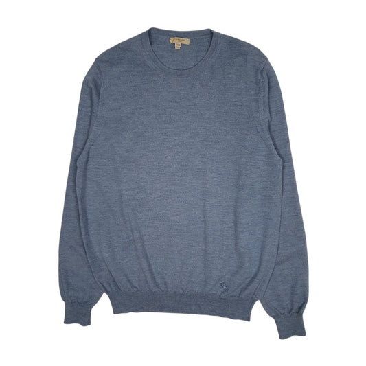 Mens Blue Burberry  Crewneck Jumper