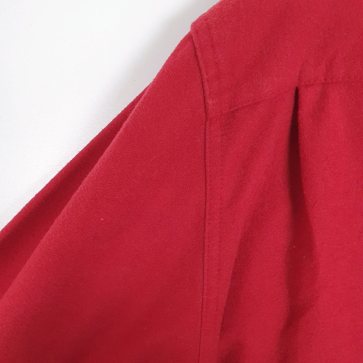 Mens Red L.L.Bean Thick Chamois Hunting Flannel  Shirt