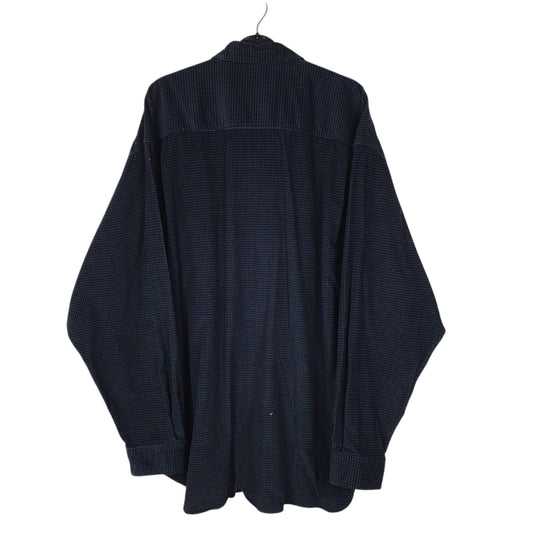 Mens Navy Eddie Bauer Houndstooth Corduroy  Shirt