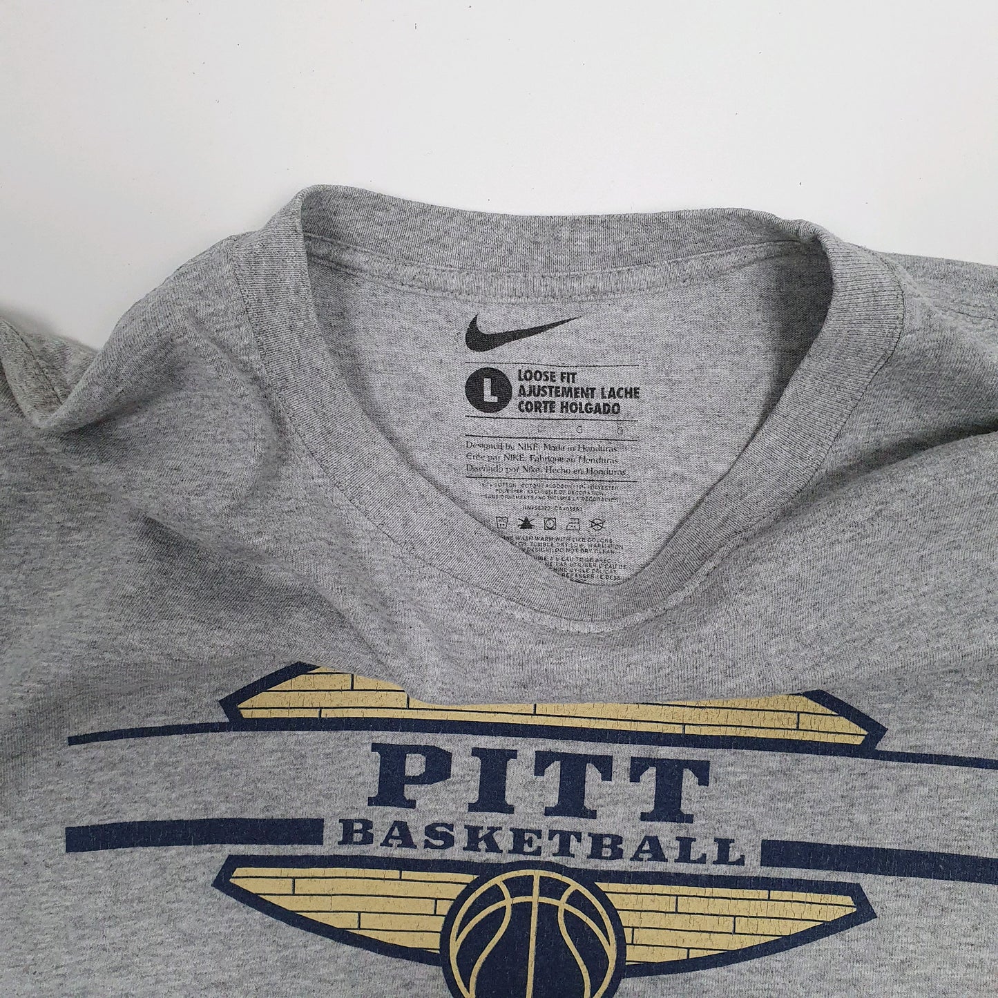 Mens Grey Nike Pitt Basketball  T Shirt