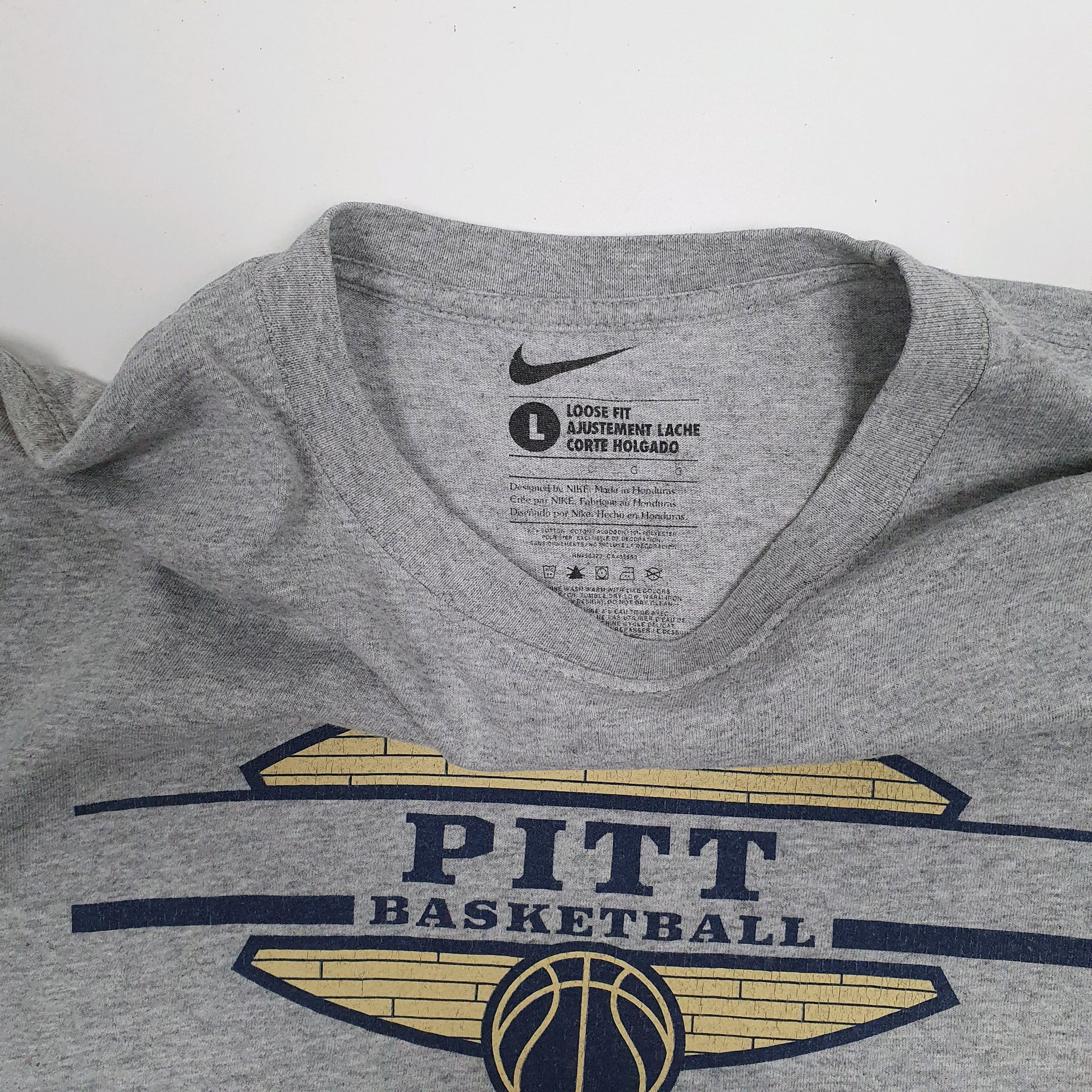 Mens Grey Nike Pitt Basketball  T Shirt