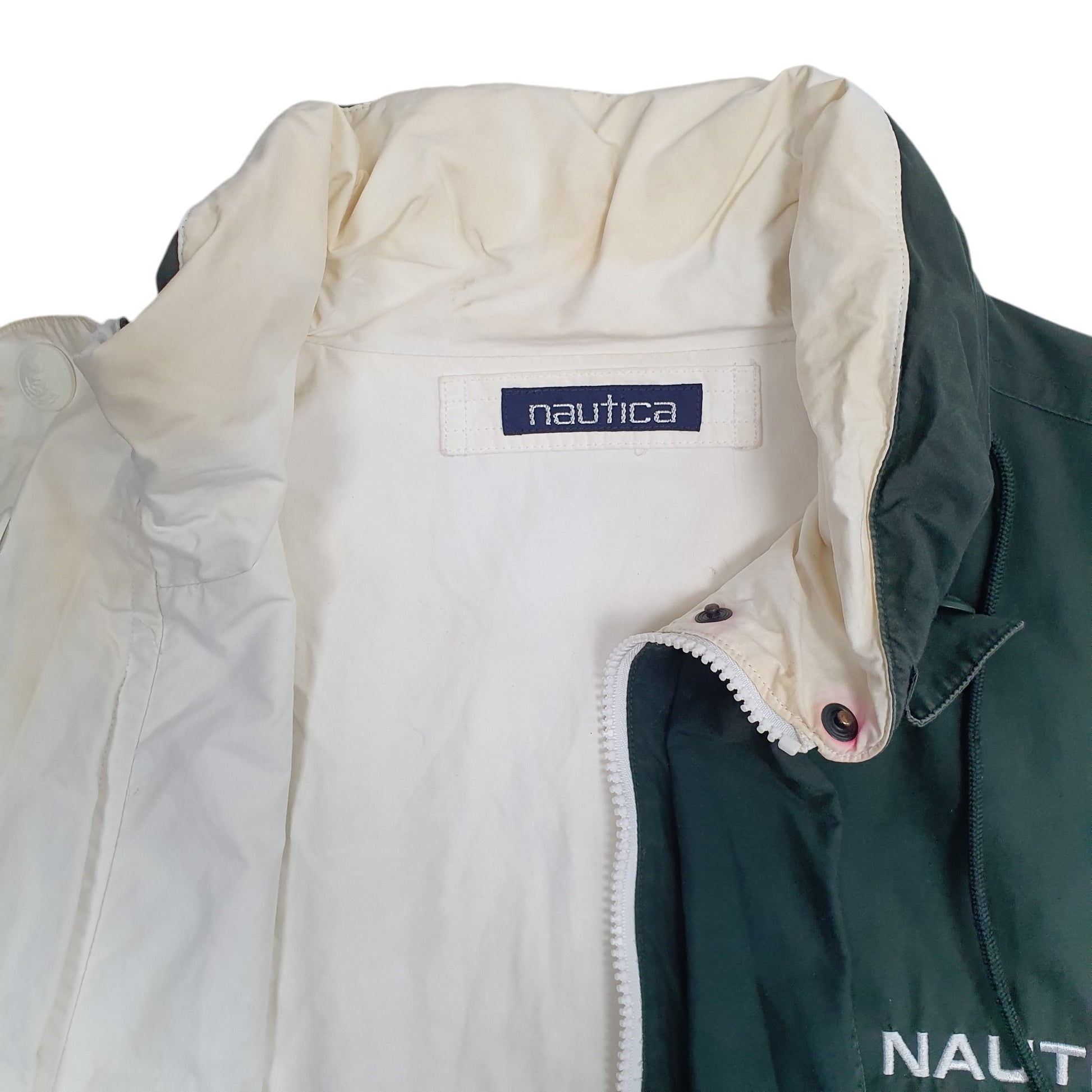 Mens Green Nautica Vintage 90s Sailing  Coat