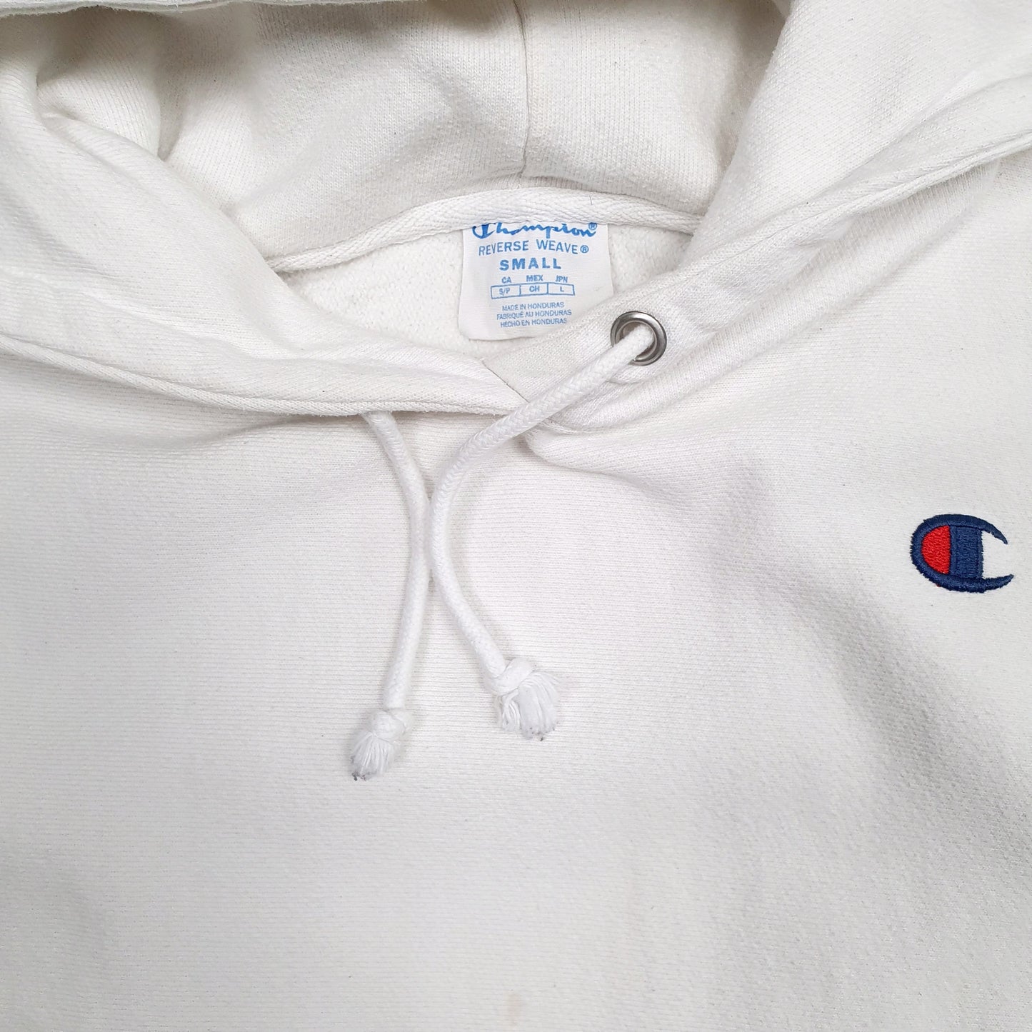 Womens White Champion Reverse Weave Hoodie Jumper
