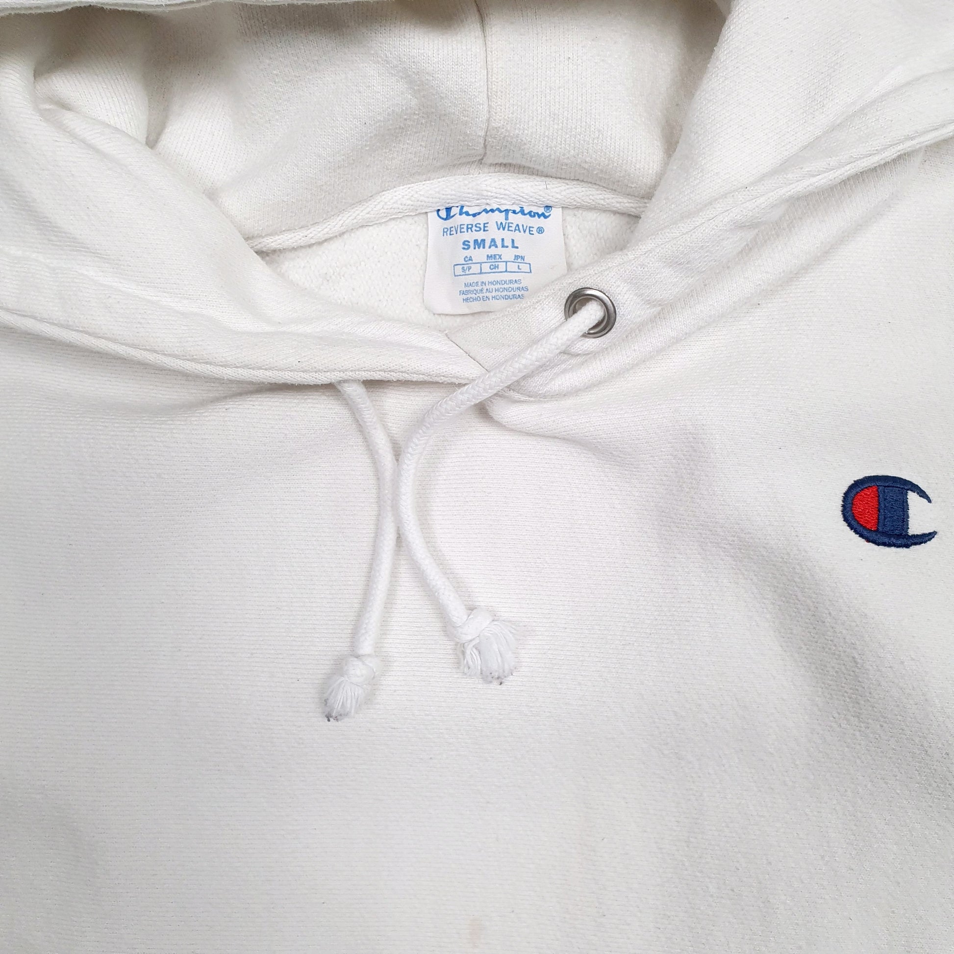 Womens White Champion Reverse Weave Hoodie Jumper