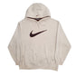 Mens Cream Nike Vintage 00s Hoodie Jumper