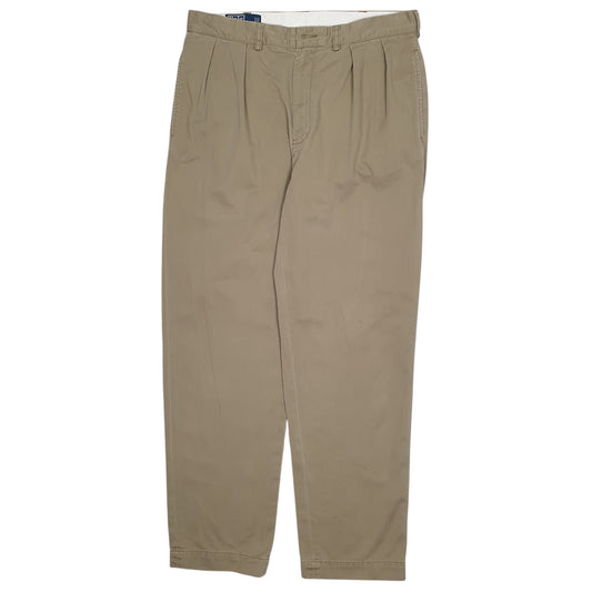 Mens Beige Polo Ralph Lauren Andrew Pant Pleated Chino Trousers