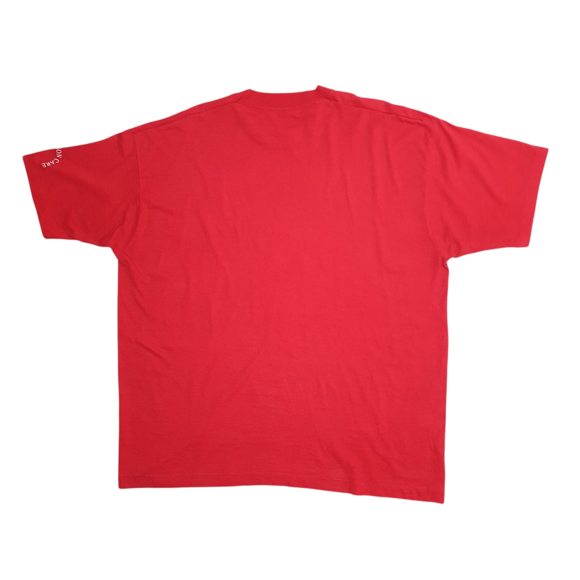 Mens Red Fruit Of The Loom Single Stitch Vintage 90s  T Shirt